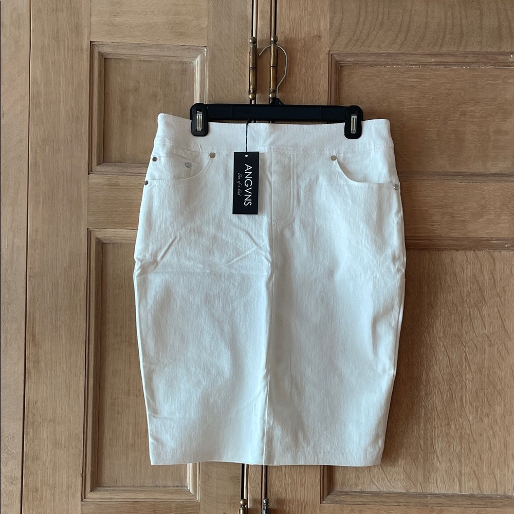 White Angvns denim pencil skirt, size L